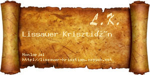 Lissauer Krisztián névjegykártya